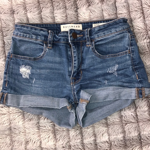 Bullhead Pants - Bullhead Cuffed Denim Shorts